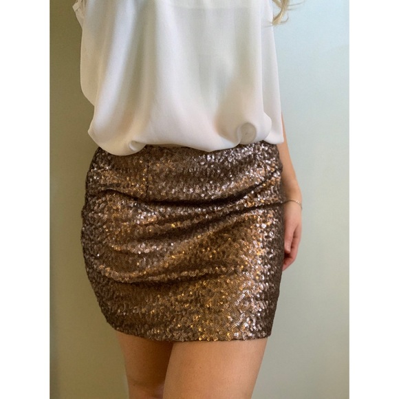 GAP Dresses & Skirts - Size 0, Gap, golden brown sequin skirt